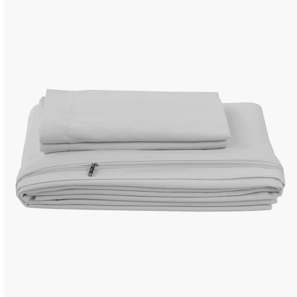 HOMESPUN Premium Ultra Soft 3-Piece Duvet Cover Set KING/CAL KING Light Gray